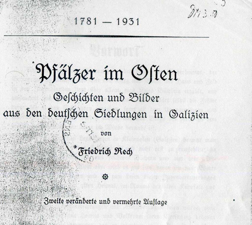 Cover des Buches von Friedrich Rech Pfälzer im Osten in Mundartdichtung